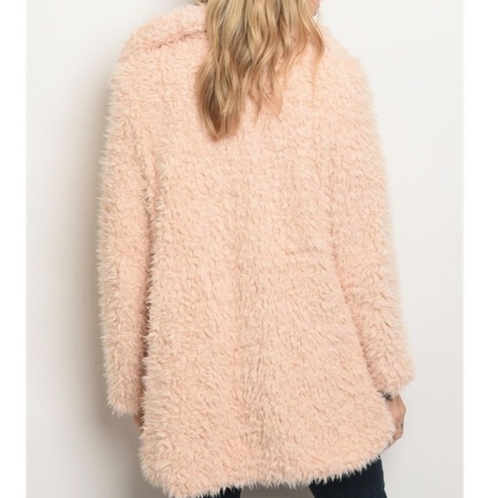 Shaggy Faux Fur Jacket - Color: Blush Pink! - Picture 5 of 7